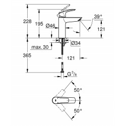 GROHE Eurosmart中身面盆龍頭 23324003