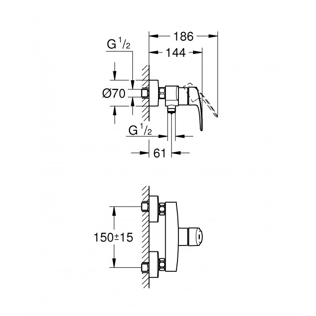 GROHE Eurosmart高身面盆/淋浴/廚房龍頭/花灑套裝 GROHE Eurosmart高身面盆/淋浴/廚房龍頭/花灑套裝