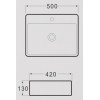 AVANT GARDE 500x420x130 白色長方形掛牆式/枱上盆 AG-K404A