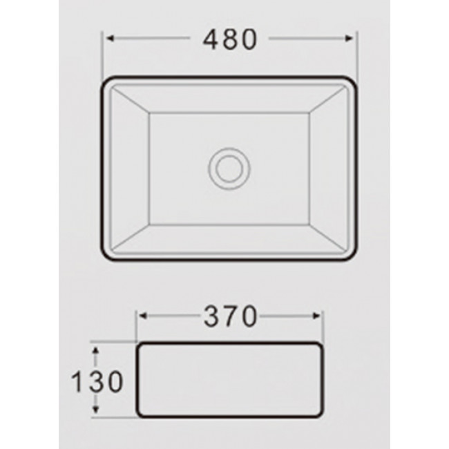 AVANT GARDE 480x370x130 白色長方形枱上盆 AG-K58 AVANT GARDE 480x370x130 白色長方形枱上盆 AG-K58