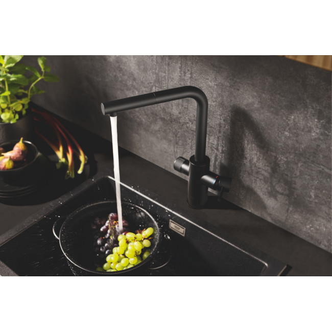 GROHE 高儀 Blue Pure Minta 30590KF0 (黑色) 二合一濾水(拉出式)廚房龍頭+3M-AP2-405G濾水系統套裝 GROHE 高儀 Blue Pure Minta 30590KF0 (黑色) 二合一濾水(拉出式)廚房龍頭+3M-AP2-405G濾水系統套裝