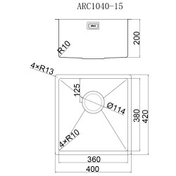 Elleci ARCA系列1.5mm不銹鋼手工鋅盆 ARC1040-15