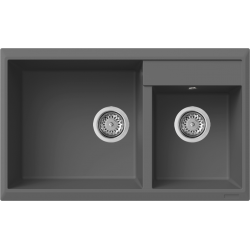 Elleci Florence 335 Titanium(金屬灰)花崗岩石枱上盆(送GROHE 廚房龍頭|Elleci木砧板|304不銹鋼卷墊)