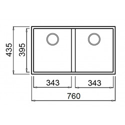Elleci Quadra 350 Undermount Bianco (白色)花崗岩石枱下盆(送GROHE 廚房龍頭|Elleci木砧板|304不銹鋼卷墊)