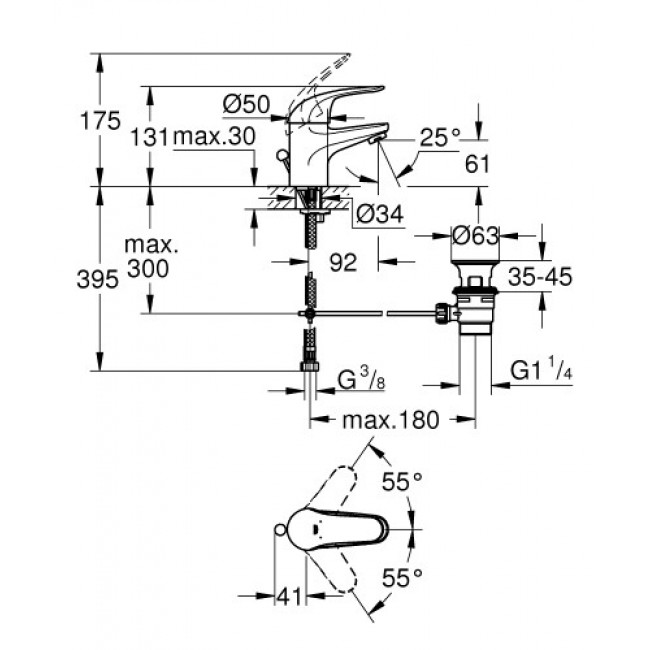 GROHE EUROECO 面盆龍頭 23262000 GROHE EUROECO 面盆龍頭 23262000