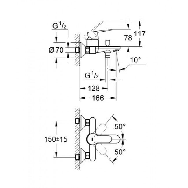 GROHE BAUEDGE 浴缸龍頭 23334000 GROHE BAUEDGE 浴缸龍頭 23334000