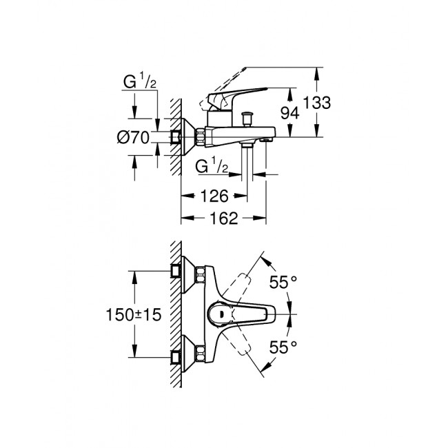 GROHE BAUFLOW 浴缸龍頭 23601000 GROHE BAUFLOW 浴缸龍頭 23601000