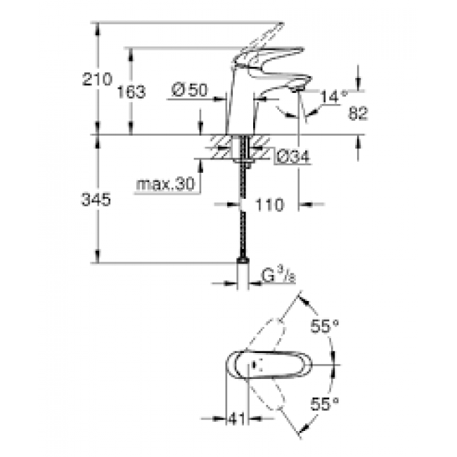 GROHE EuroStyle Solid面盆龍頭 23715003 GROHE EuroStyle Solid面盆龍頭 23715003