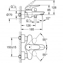GROHE EuroStyle Solid浴缸龍頭23726003
