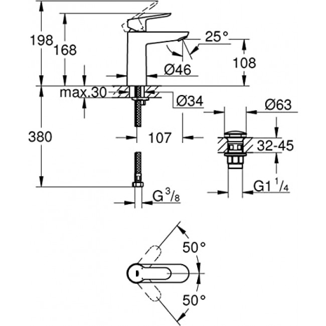 GROHE Startedge中身面盆龍頭 23775000 GROHE Startedge中身面盆龍頭 23775000