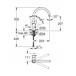 GROHE BAUEDGE高身廚房龍頭 31367000