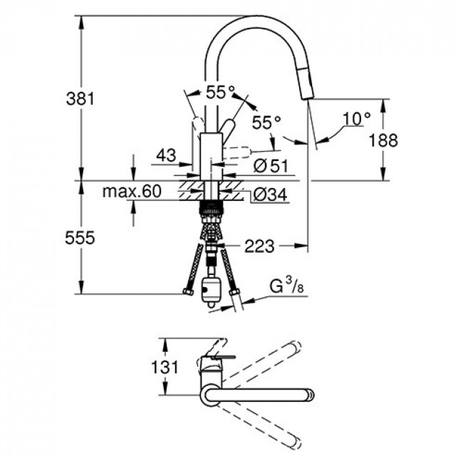 GROHE GET高身廚房拉喉龍頭 (可拉出式) 31484001 GROHE GET高身廚房拉喉龍頭 (可拉出式) 31484001