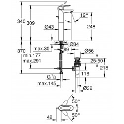 GROHE BAUEDGE 高身面盆龍頭 32860000