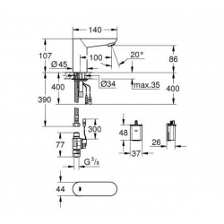 GROHE Euroeco Cosmopolitan E 感應面盆龍頭(冷水)  36271000