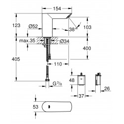 GROHE Bau Cosmopolitan E 感應龍頭 (冷水) 36452000
