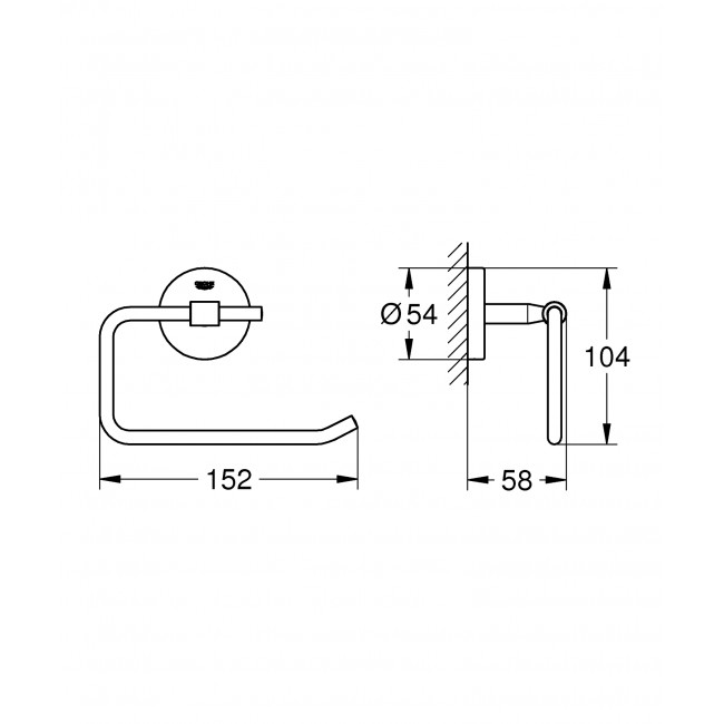 GROHE Bau Cosmolplitan 廁紙架 40457001