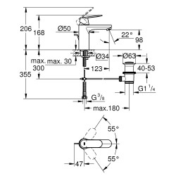 GROHE Eurosmart Cosmopolitan 中身面盆龍頭 23325000