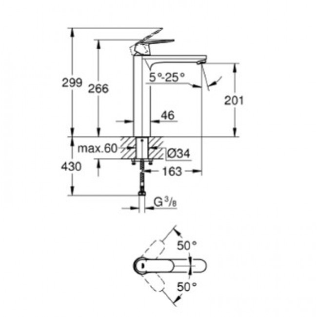 GROHE Eurosmart Cosmopolitan 高身面盆龍頭 23921000 GROHE Eurosmart Cosmopolitan 高身面盆龍頭 23921000