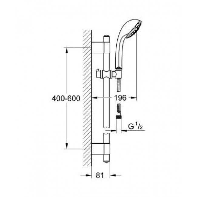 GROHE Relexa 100 5速花灑套裝 28964001 GROHE Relexa 100 5速花灑套裝 28964001