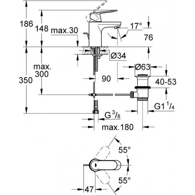 GROHE Eurosmart Cosmopolitan 4件套裝 GROHE Eurosmart Cosmopolitan 4件套裝