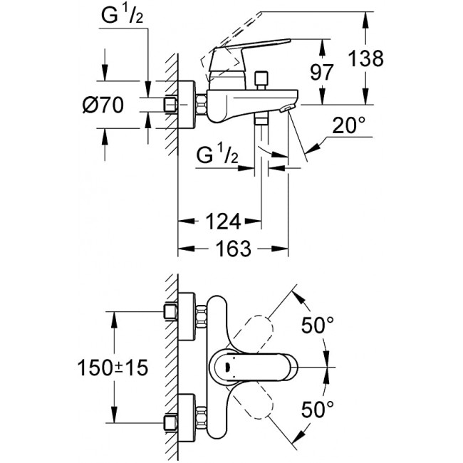 GROHE Eurosmart Cosmopolitan 高身面盆龍頭 3件套裝 GROHE Eurosmart Cosmopolitan 高身面盆龍頭 3件套裝
