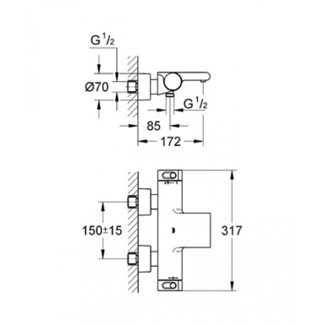 GROHE Grotherm 2000 New 恆溫浴缸龍頭 34174001 GROHE Grotherm 2000 New 恆溫浴缸龍頭 34174001